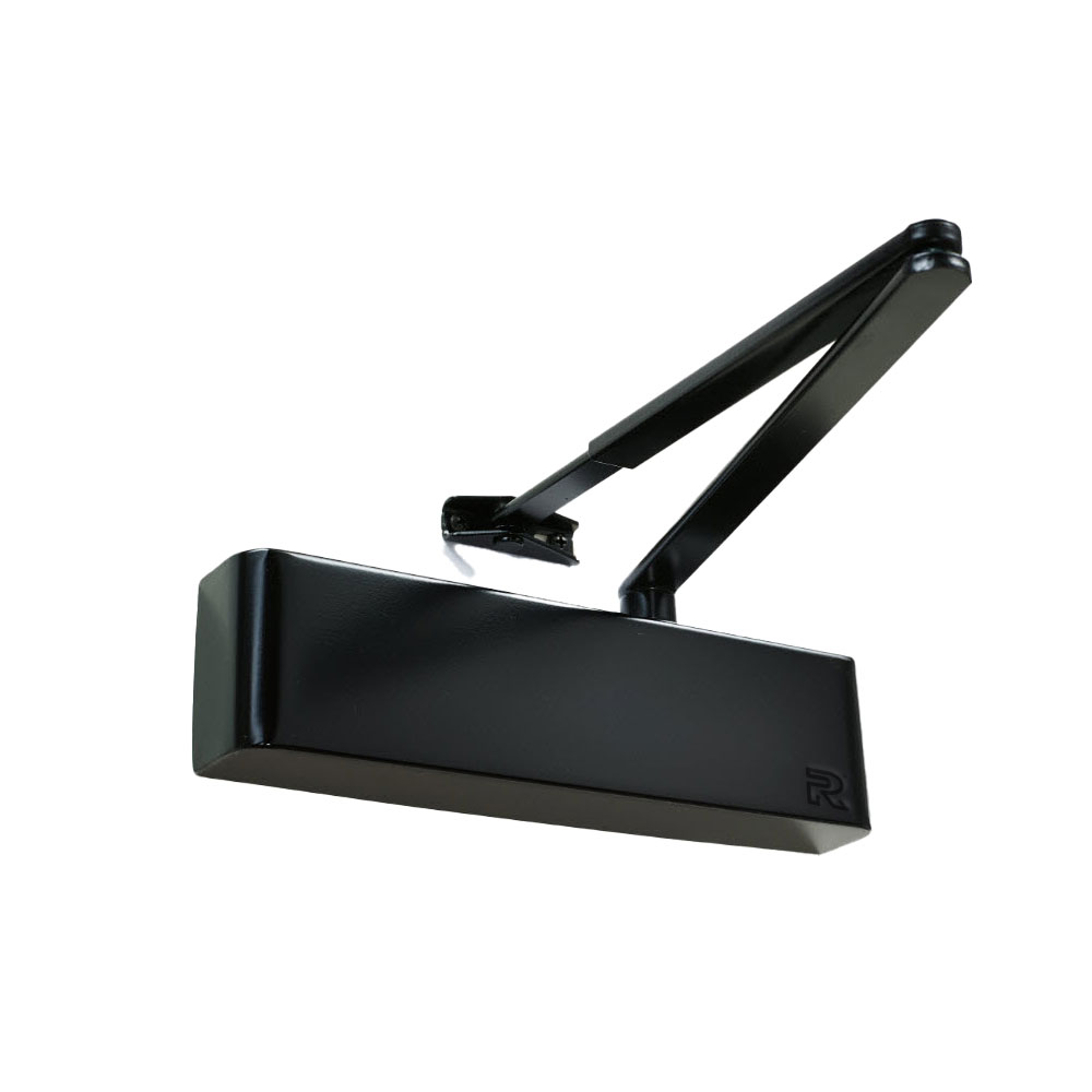 ECL1006 door closer suitable for fire rated interior doors in a black PVD finish