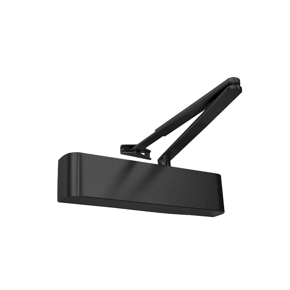 ECL1005 surface door closer in a black finish suitable for interior timber doors