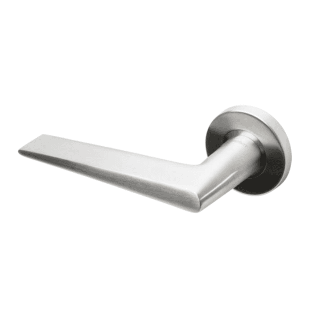 Onslow lever handle with spring assisted rose