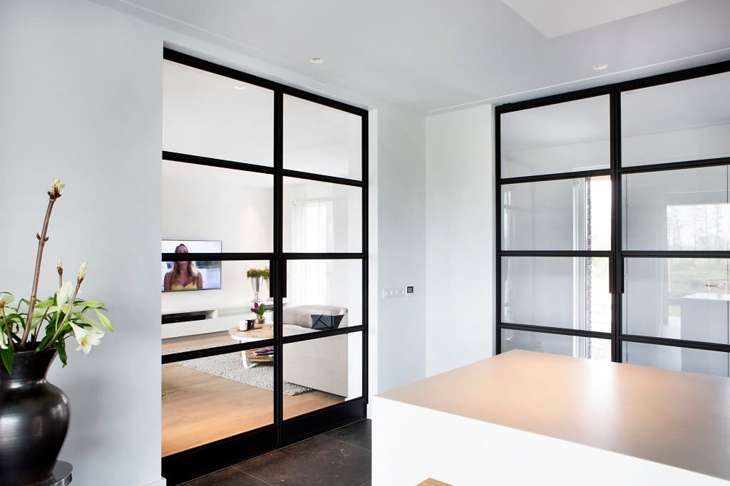 sliding steel glazed internal doors