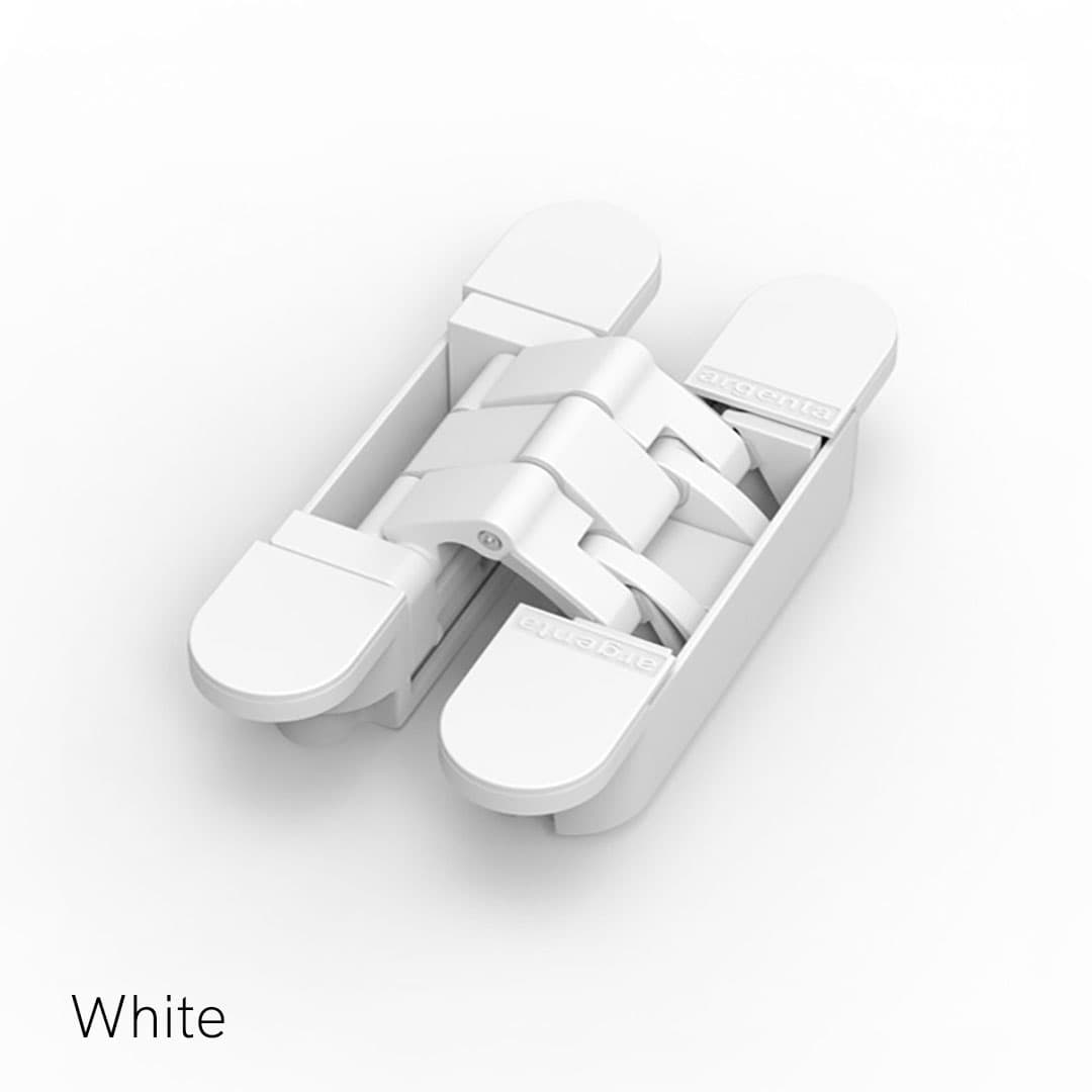 M6 concealed 3D hinge for a flush jib door White