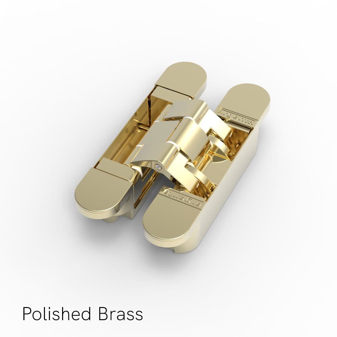 M6 concealed 3D hinge for a flush jib door Polished Brass