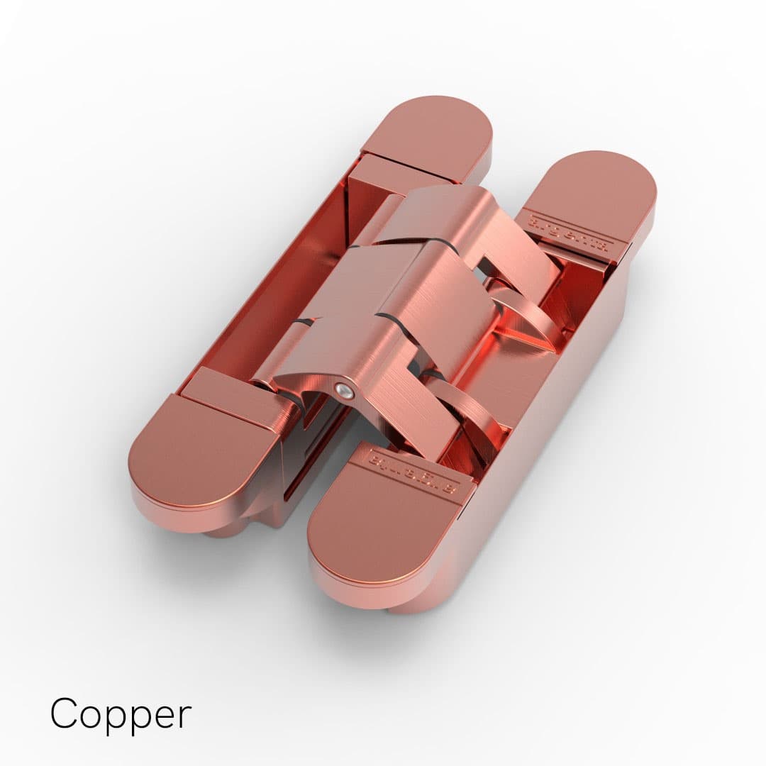 Copper invisible hinge for flush jib doors
