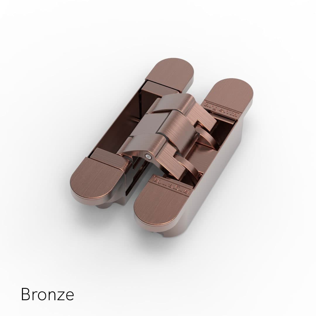M6 concealed 3D hinge for a flush jib door Bronze