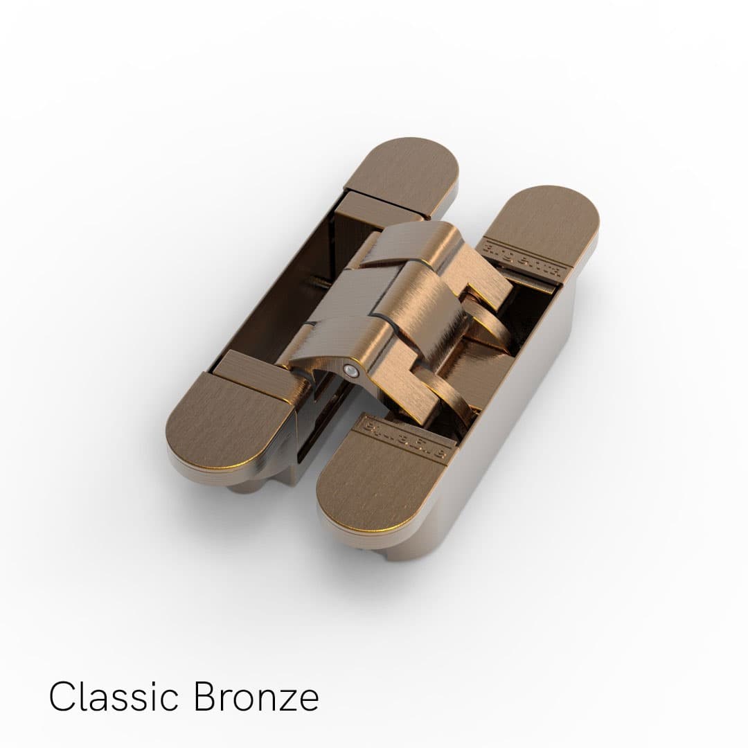 M6 concealed 3D hinge for a flush jib door Classic Bronze