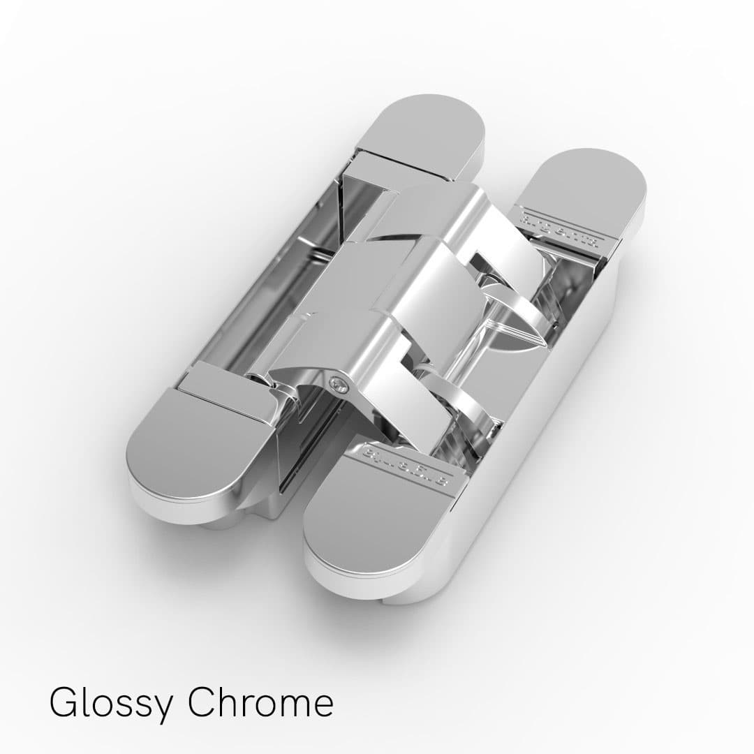 Glossy Chrome invisible hinge for flush jib doors
