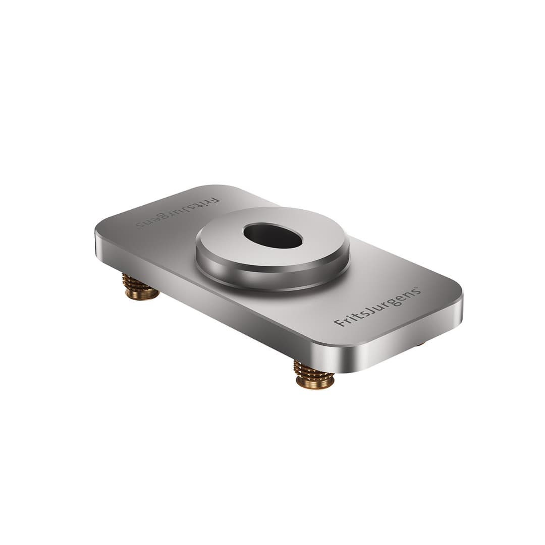 Rounded flush floor plate for FritsJurgens pivot hinges