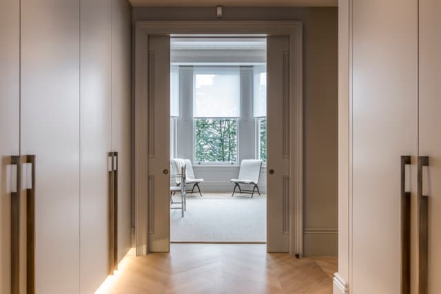 double pocket sliding doors in a luxury high end interior
